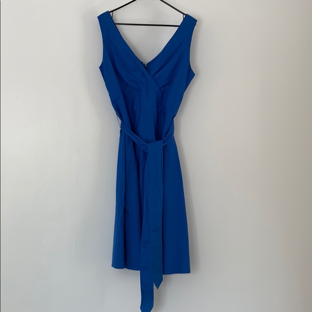 Blue Fit and Flare with Sash